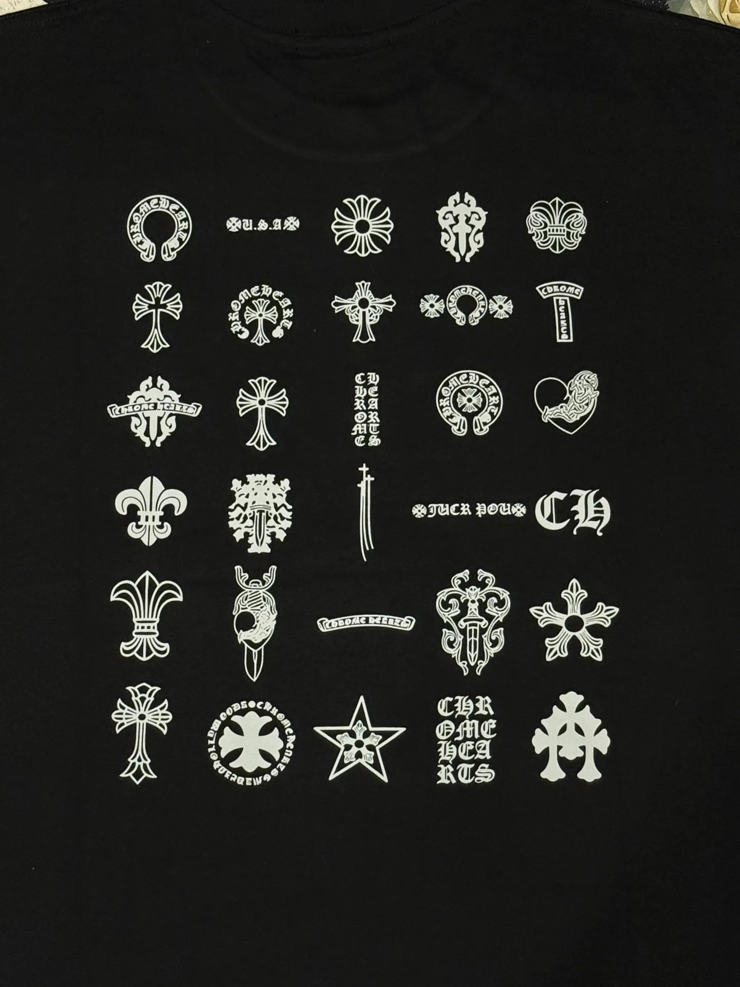 （ ） :YH 016 CH LOGO 1:1 Same Style 32 Breathable 1x 1 oversize 1:1 :White Black Size:S-XL
